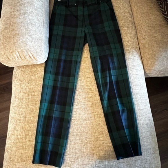 J.CREW Ruby Full Length Pants in Black Watch Tartan Plaid NWT Size 2 - Picture 1 of 7